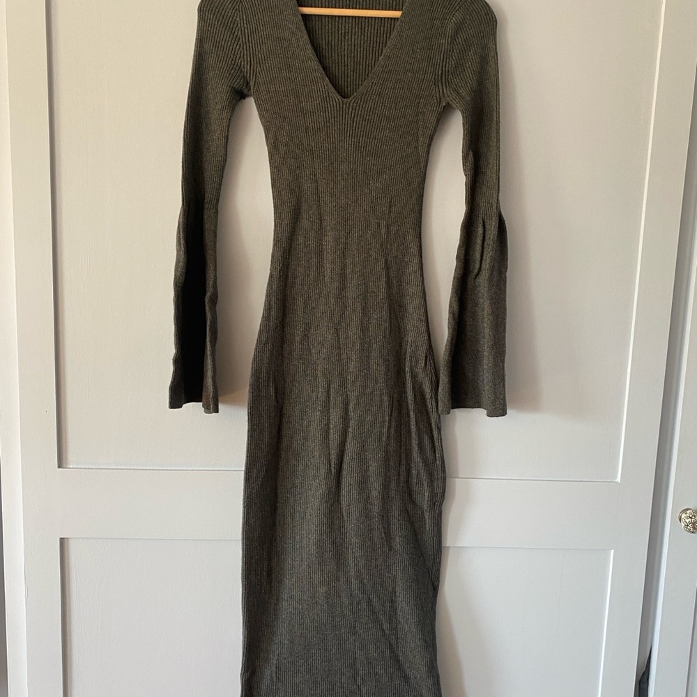 French Connection Charcoal Long Sleeve Dress